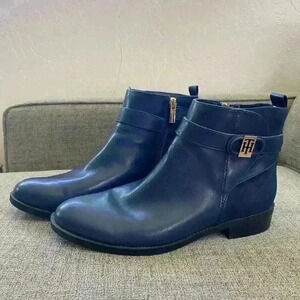 Tommy Hilfiger Imiera Mixed Media Boots - Navy Blue
